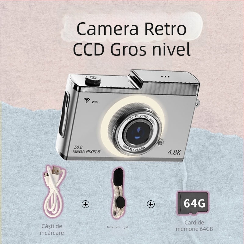 Cameră digitală WiFi Y5 cu 24MP+, zoom optic 8x, ecran LCD de 2,4 inch, stabilizare imagine