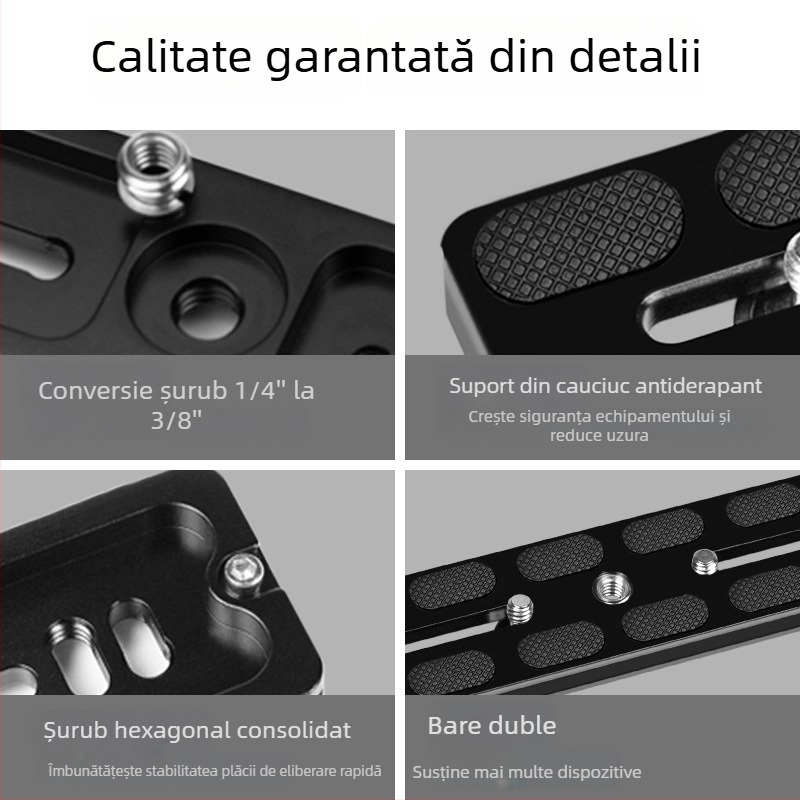 Placă de eliberare rapidă pentru cameră SLR universală – aliaj de aluminiu, seria Pu board, sarcină 2–5 kg