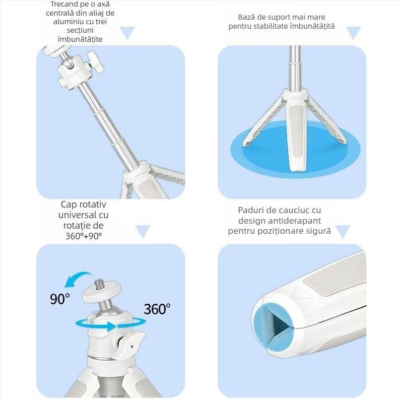 Mini trepied extensibil din aliaj pentru telefon mobil și cameră fără oglindă, de birou