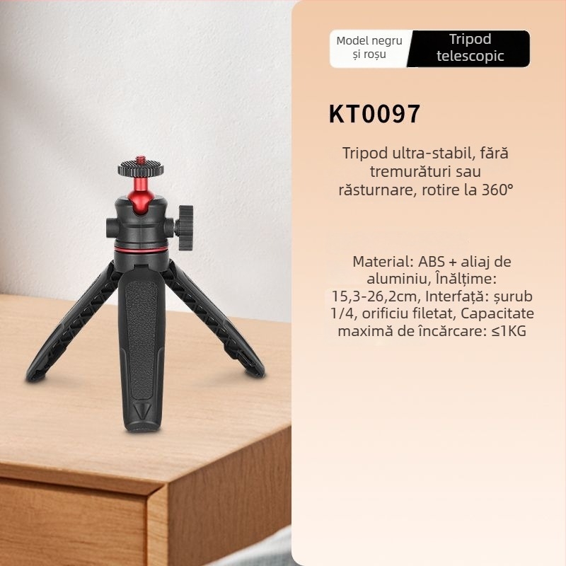Mini trepied extensibil din aliaj pentru telefon mobil și cameră fără oglindă, de birou