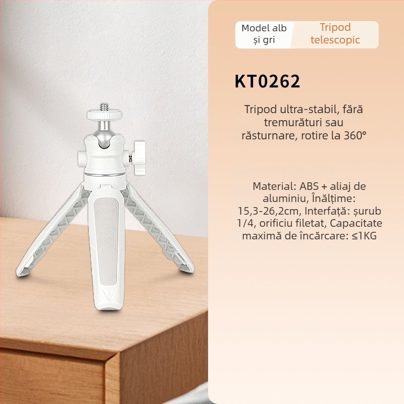 Mini trepied extensibil din aliaj pentru telefon mobil și cameră fără oglindă, de birou