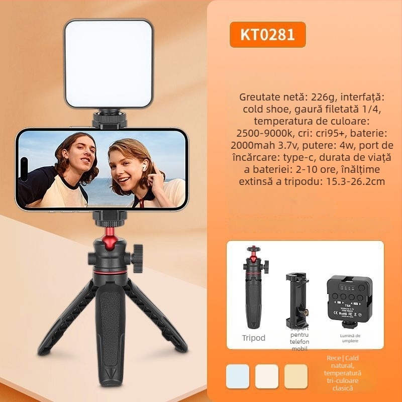 Mini trepied extensibil din aliaj pentru telefon mobil și cameră fără oglindă, de birou