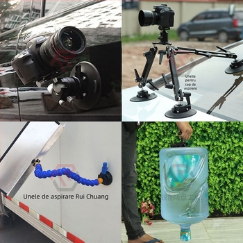 Cupă de aspirație cu pompă manuală pentru camere de acțiune și camere foto, construcție din cauciuc și metal, imprimare logo disponibilă, garanție națională