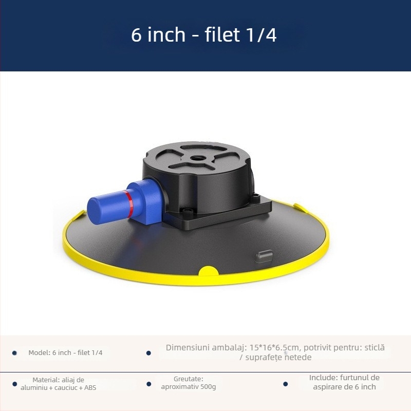 Cupă de aspirație cu pompă manuală pentru camere de acțiune și camere foto, construcție din cauciuc și metal, imprimare logo disponibilă, garanție națională