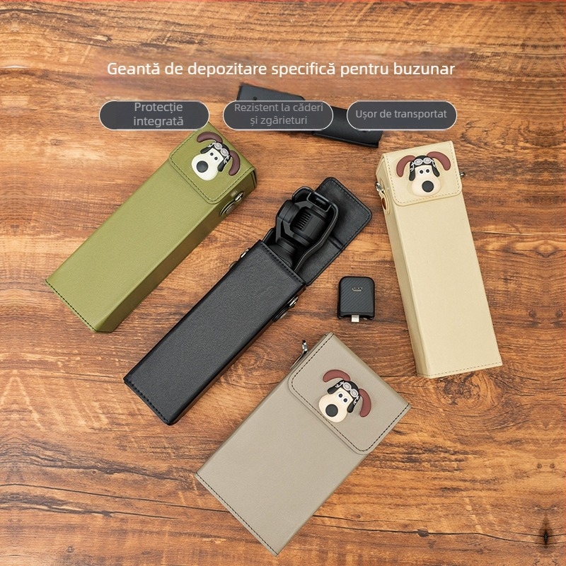 Geantă de cameră Osmo Pocket 3 pentru depozitare – exterior din piele sintetică, căptușeală din pânză, curea crossbody, unisex