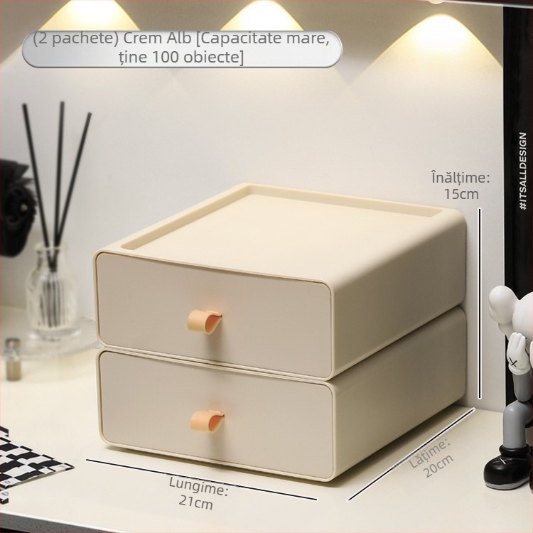 Suport pentru monitor de birou cu platformă înălțată și raft de depozitare pentru tastatură, în două niveluri; din plastic; montaj pe birou; 2 niveluri; pentru machiaj, birou și dormitor