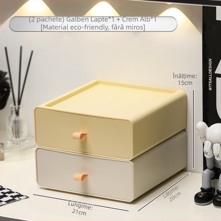 Suport pentru monitor de birou cu platformă înălțată și raft de depozitare pentru tastatură, în două niveluri; din plastic; montaj pe birou; 2 niveluri; pentru machiaj, birou și dormitor