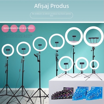Lumină circulară pentru streaming live și fotografie (36W, 12V, 2500-9900K, modelul A-45, telecomandă)