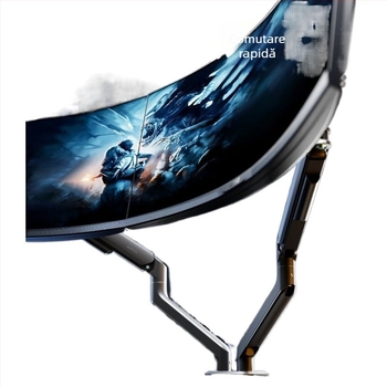 Brate North Arc suport de monitor dublu pentru birou E350-2, din aliaj de aluminiu, bază de ridicare