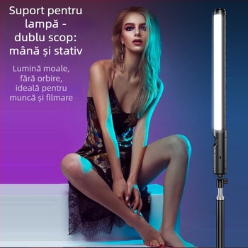 Lumină portabilă pentru fotografie HM-BD, LED RGB, 10W, reglabilă, alimentare independentă Type-C, rază 1–2 m
