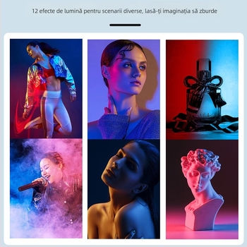 Lumină portabilă pentru fotografie HM-BD, LED RGB, 10W, reglabilă, alimentare independentă Type-C, rază 1–2 m