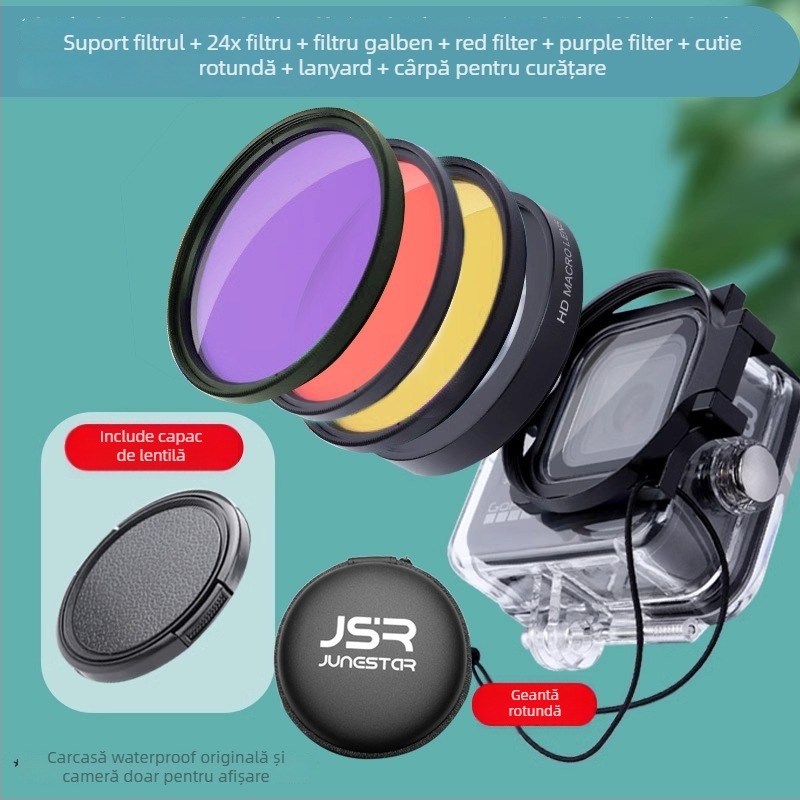 Accesorii de filtru pentru scufundări GoPro Hero8-11, design modular, JUNESTAR GP9FZ58