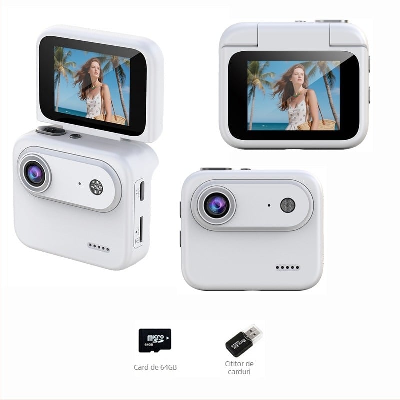 Cameră sport Y360 cu ecran rabatabil, înregistrare 4K, anti‑șoc, unghi larg 143°, LCD de 2,0 inch