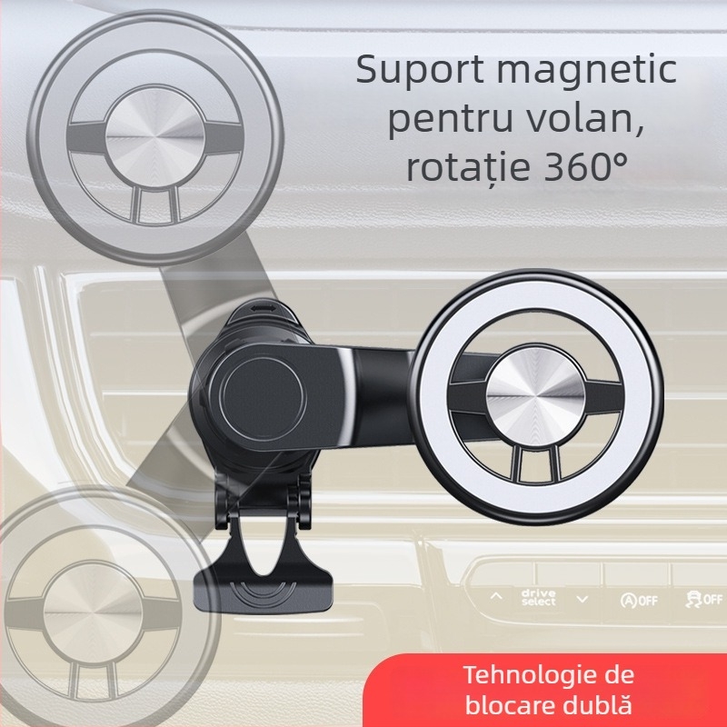 Suport de încărcare wireless pentru ventilarea mașinii – Z701, bază rotativă orizontală și verticală (Model: Z701; Material: metal și plastic; Montaj: clip pentru ventilarea mașinii; Compatibilitate: universală)