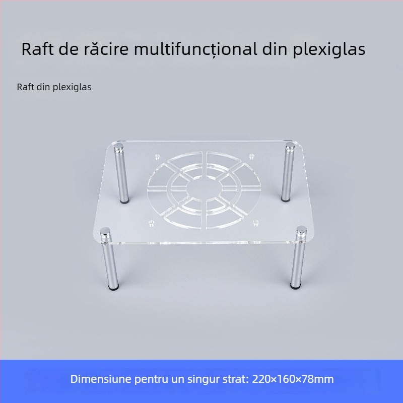 Bază de răcire pentru router și modem | Material ABS | 2 țevi de răcire | 2 porturi USB | răcire cu aer | design silențios