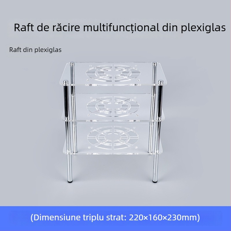 Bază de răcire pentru router și modem | Material ABS | 2 țevi de răcire | 2 porturi USB | răcire cu aer | design silențios