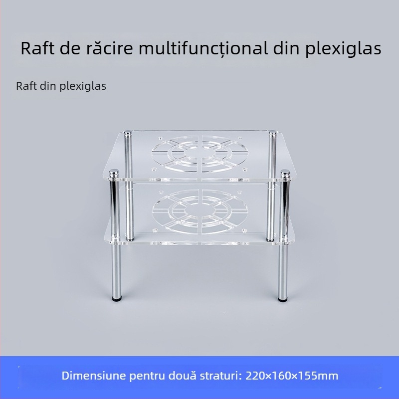 Bază de răcire pentru router și modem | Material ABS | 2 țevi de răcire | 2 porturi USB | răcire cu aer | design silențios