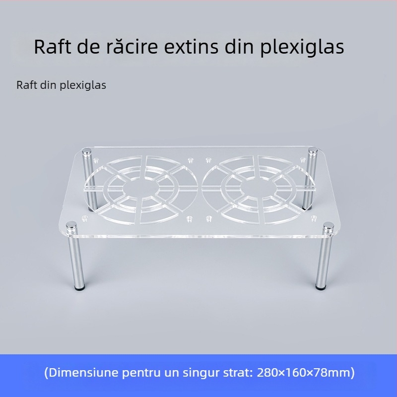 Bază de răcire pentru router și modem | Material ABS | 2 țevi de răcire | 2 porturi USB | răcire cu aer | design silențios