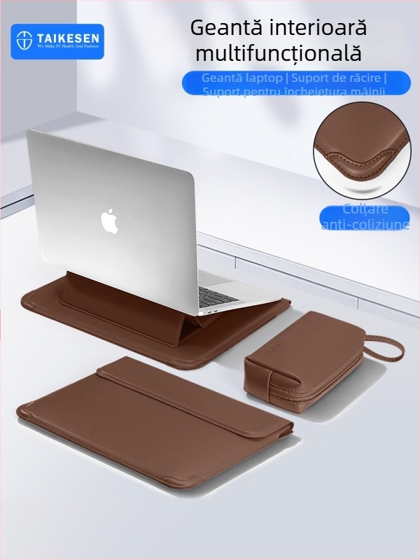 Husă PU pentru laptop, compatibilă cu MacBook 14 inch și Lenovo/Huawei 16 inch