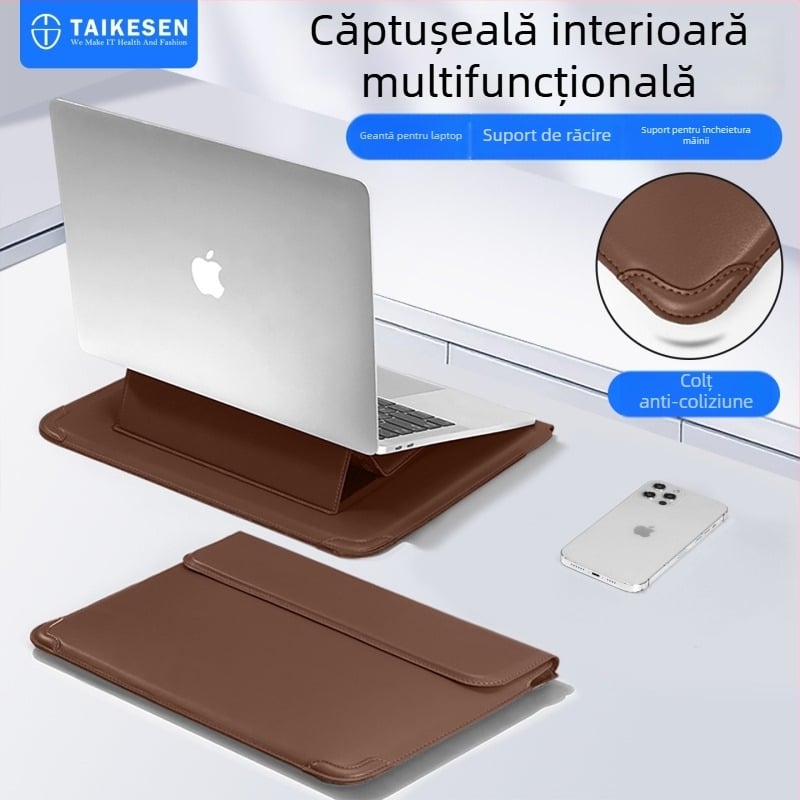 Husă PU pentru laptop, compatibilă cu MacBook 14 inch și Lenovo/Huawei 16 inch