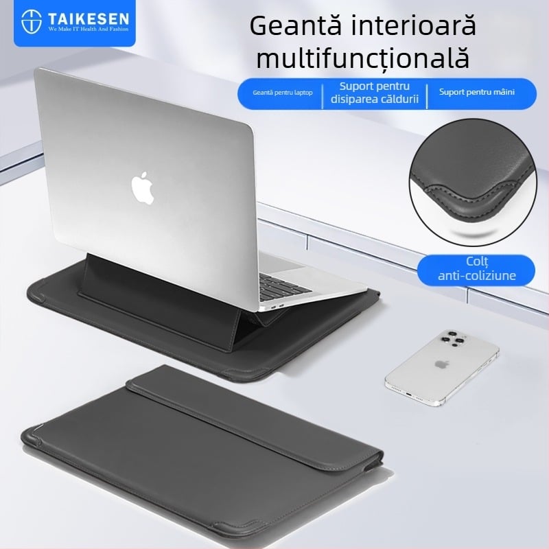 Husă PU pentru laptop, compatibilă cu MacBook 14 inch și Lenovo/Huawei 16 inch