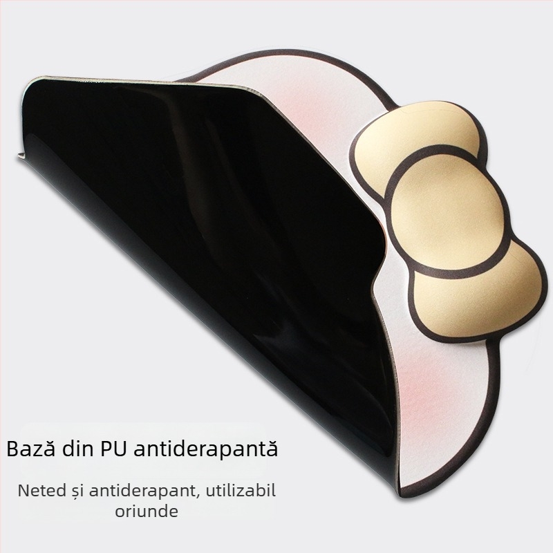 Padă de mouse cu sprijin pentru încheietură – stil desen animat, Material: pânză+silicon+PU, O singură față, Pernă pentru mână
