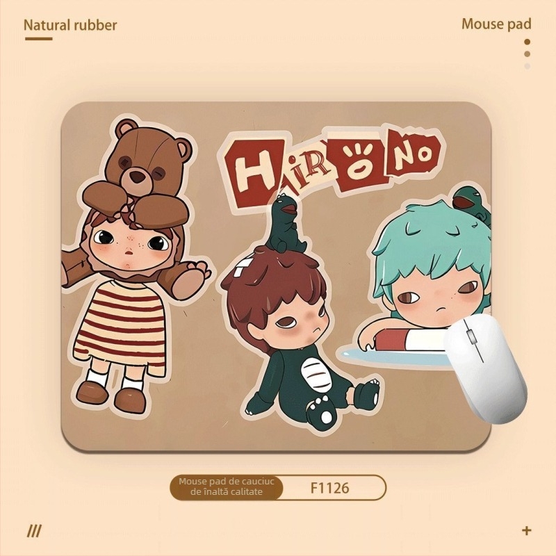 Pad de mouse pentru birou, Cartoon Ono stil, cauciuc natural, anti-derapant, imprimare prin transfer termic