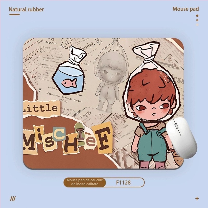 Pad de mouse pentru birou, Cartoon Ono stil, cauciuc natural, anti-derapant, imprimare prin transfer termic