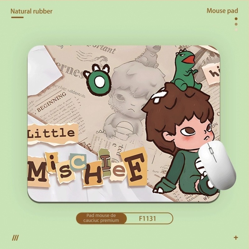 Pad de mouse pentru birou, Cartoon Ono stil, cauciuc natural, anti-derapant, imprimare prin transfer termic