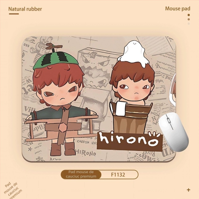 Pad de mouse pentru birou, Cartoon Ono stil, cauciuc natural, anti-derapant, imprimare prin transfer termic