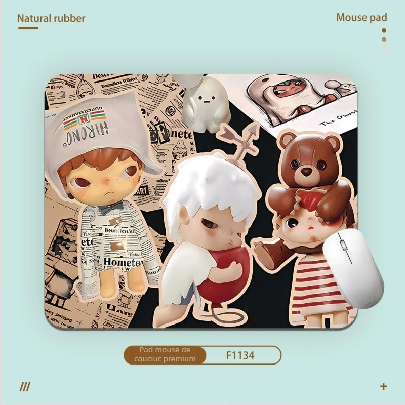 Pad de mouse pentru birou, Cartoon Ono stil, cauciuc natural, anti-derapant, imprimare prin transfer termic