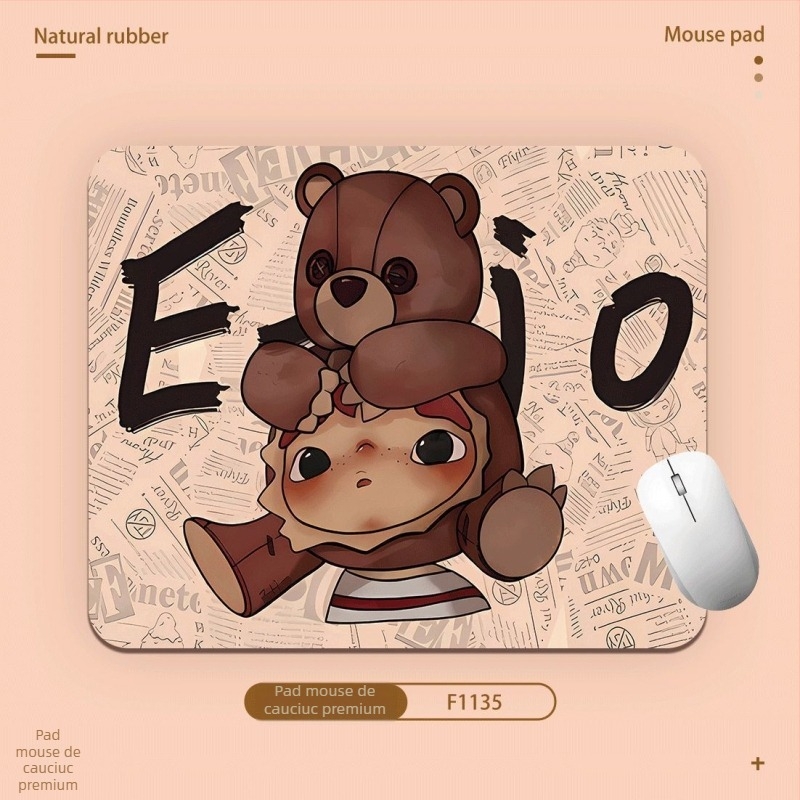 Pad de mouse pentru birou, Cartoon Ono stil, cauciuc natural, anti-derapant, imprimare prin transfer termic