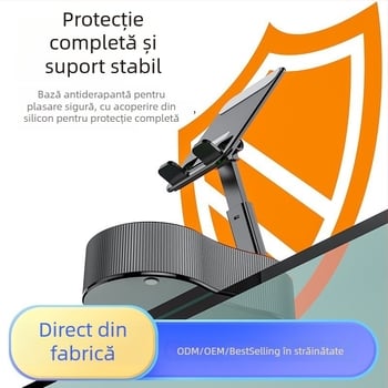 Suport pliabil pentru telefon de birou cu difuzor wireless, lumină ambientală și încărcare rapidă QC4.0, 15W, 3A