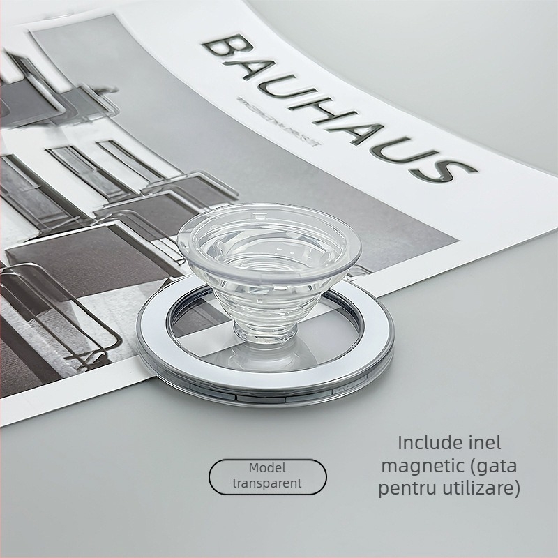 Suport de birou pentru telefon cu braț telescopic pliabil și suport rotund magnetic — ABS, TPU, magnet