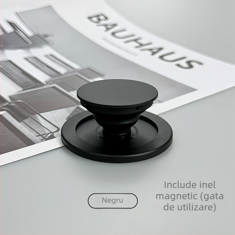 Suport de birou pentru telefon cu braț telescopic pliabil și suport rotund magnetic — ABS, TPU, magnet