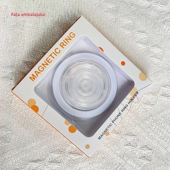 Suport pentru telefon montat pe bord cu braț magnetic pentru airbag, corp transparent, finisaj electroplacat, model CD print, compatibil MagSafe, pentru utilizare lângă pat