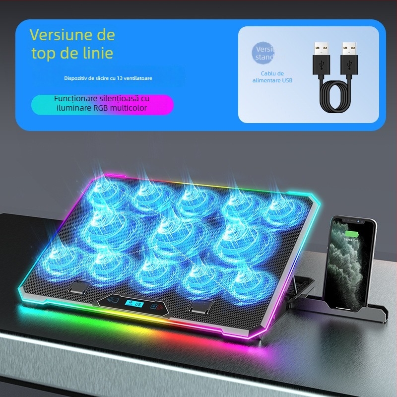 Suport de răcire pentru laptop cu răcire prin aer și funcționare silențioasă