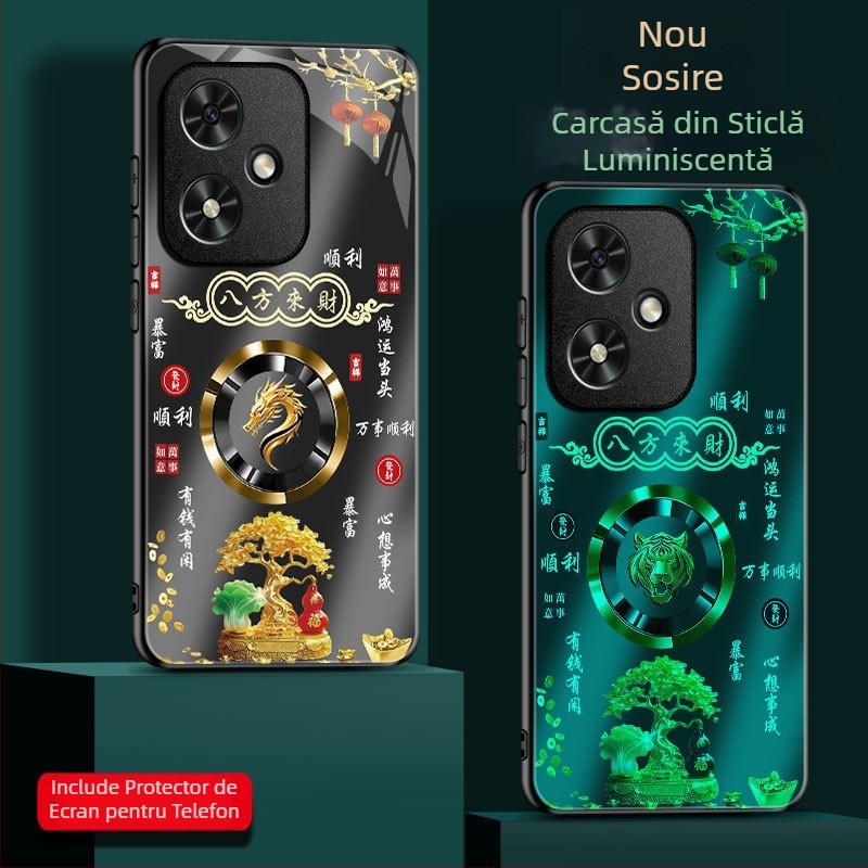 Husa pentru telefon Honor 400 - Husa din sticla luminoasă, finisaj mat, acoperire completă, anti-cadere