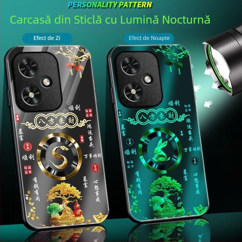 Husa pentru telefon Honor 400 - Husa din sticla luminoasă, finisaj mat, acoperire completă, anti-cadere