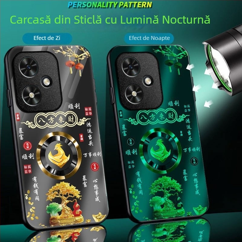 Husa pentru telefon Honor 400 - Husa din sticla luminoasă, finisaj mat, acoperire completă, anti-cadere