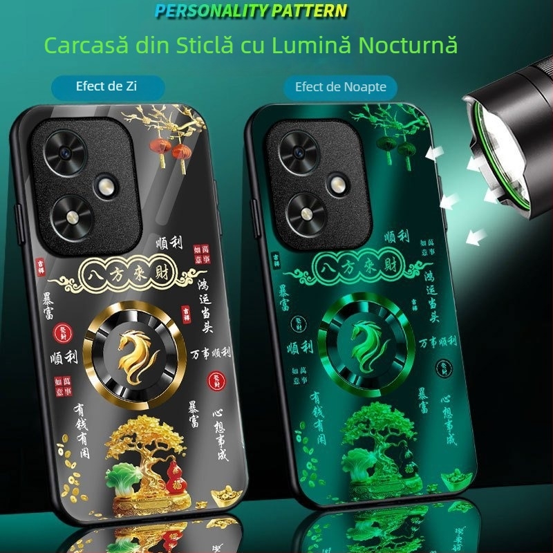 Husa pentru telefon Honor 400 - Husa din sticla luminoasă, finisaj mat, acoperire completă, anti-cadere