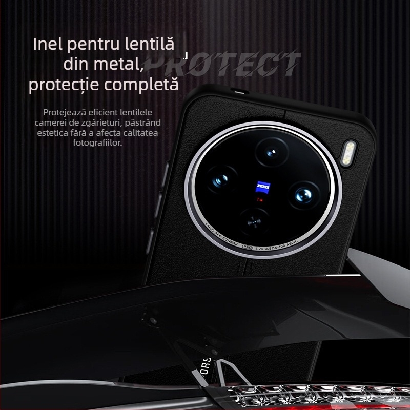 Husă de telefon Vivo X200 Ultra cu textură de piele și prindere magnetică (Material: TPU + piele PU; Proces: presare la cald; Compatibilitate: Vivo X200 Ultra; Protecție împotriva căderilor; Anti-amprente)