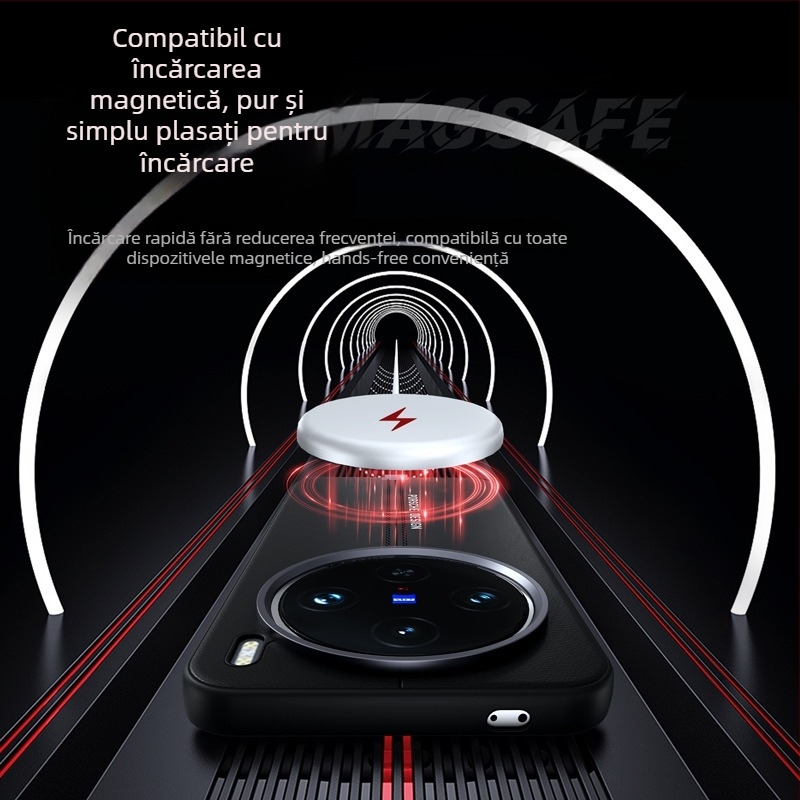 Husă de telefon Vivo X200 Ultra cu textură de piele și prindere magnetică (Material: TPU + piele PU; Proces: presare la cald; Compatibilitate: Vivo X200 Ultra; Protecție împotriva căderilor; Anti-amprente)