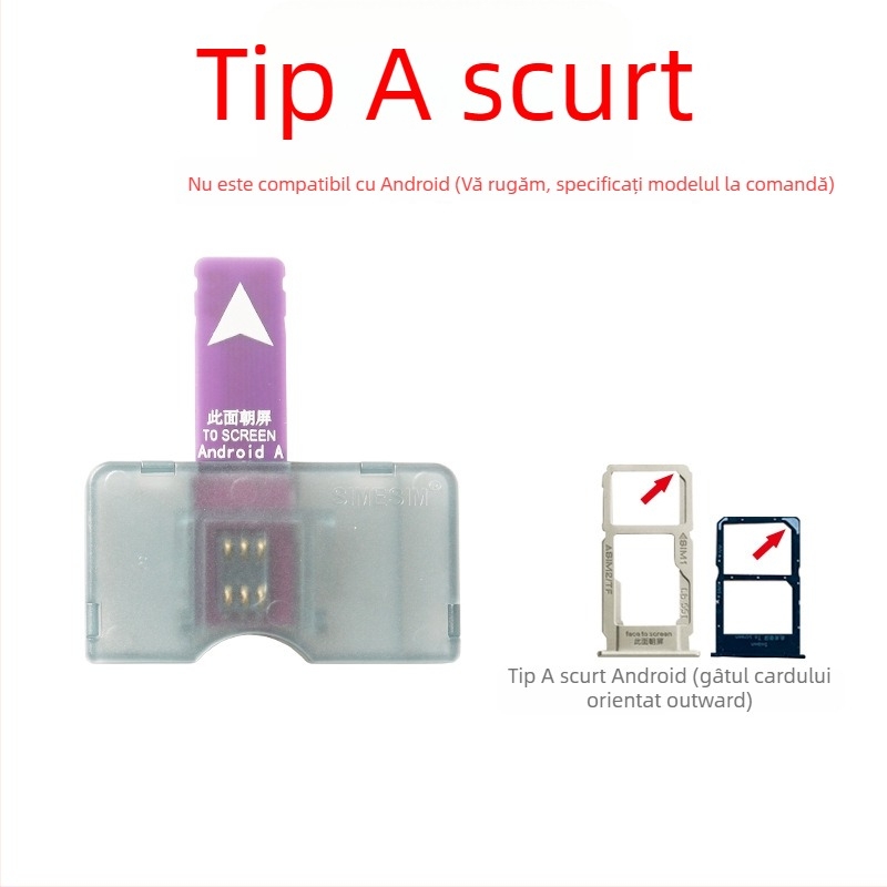 Schimbător SIM pentru Android USB 2.0 – Curry, Modele A și B, Contact