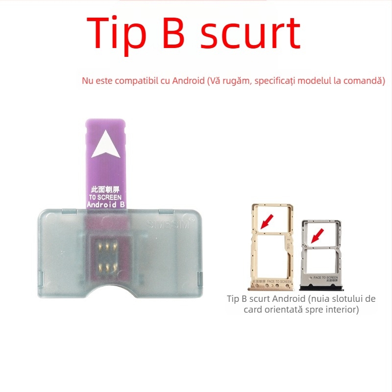 Schimbător SIM pentru Android USB 2.0 – Curry, Modele A și B, Contact