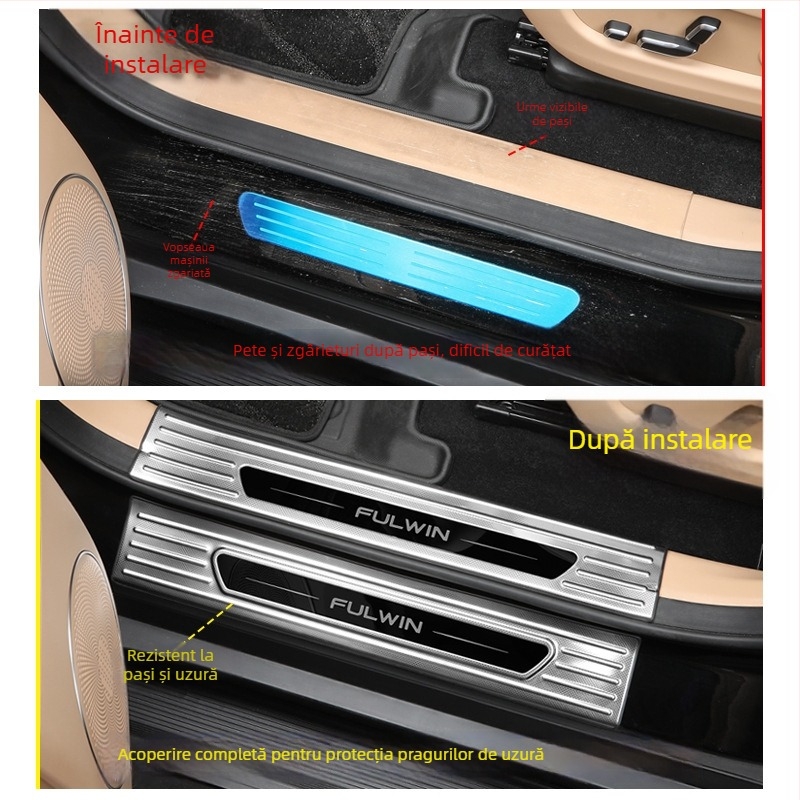 Kit praguri pentru uși pentru Chery Fengyun T11 — construcție metalică, Include pedal de întâmpinare și protecție spate, Fără personalizare