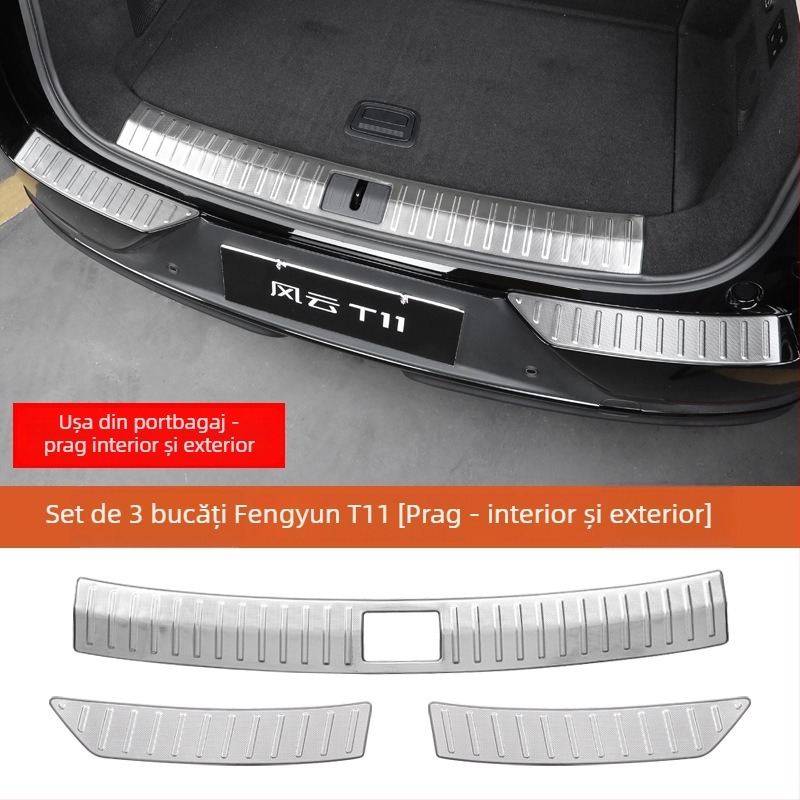 Kit praguri pentru uși pentru Chery Fengyun T11 — construcție metalică, Include pedal de întâmpinare și protecție spate, Fără personalizare