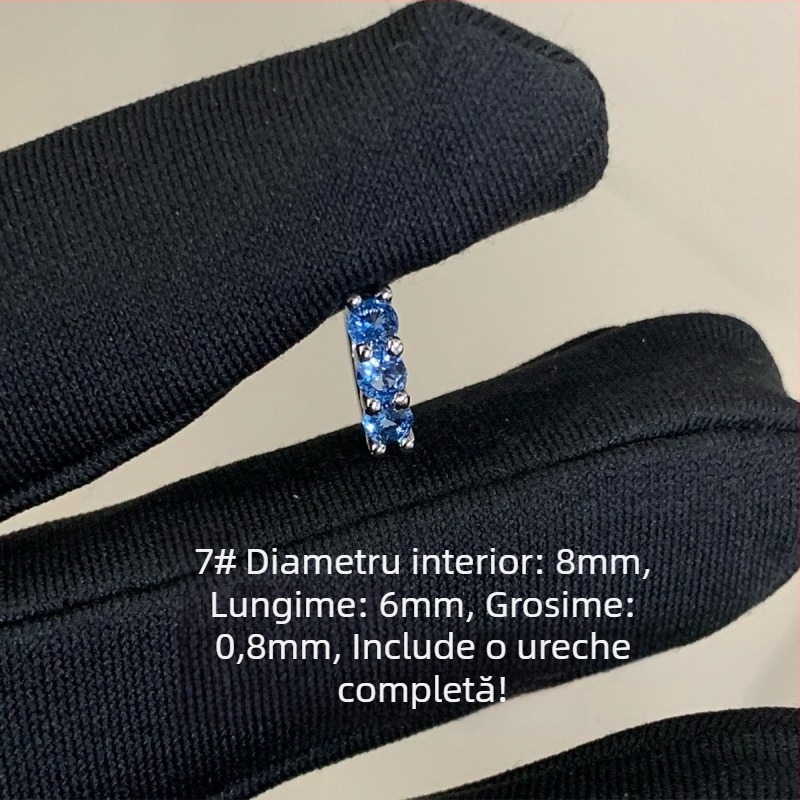 Cercei din oțel titan cu zirconiu cubic, cerc drept, design geometric, unisex