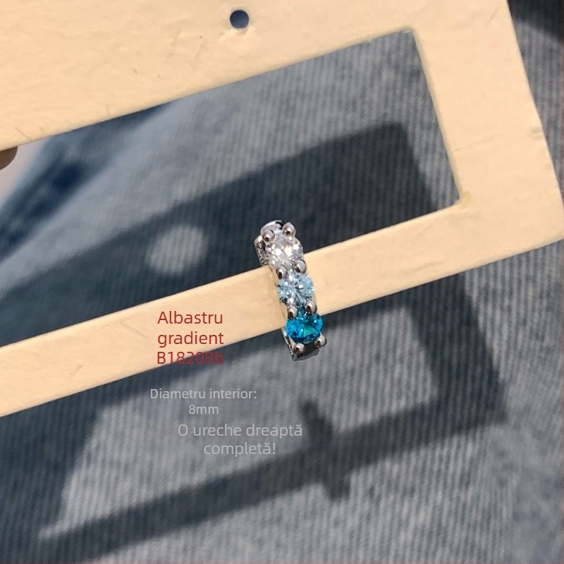 Cercei din oțel titan cu zirconiu cubic, cerc drept, design geometric, unisex