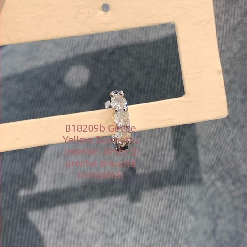 Cercei din oțel titan cu zirconiu cubic, cerc drept, design geometric, unisex